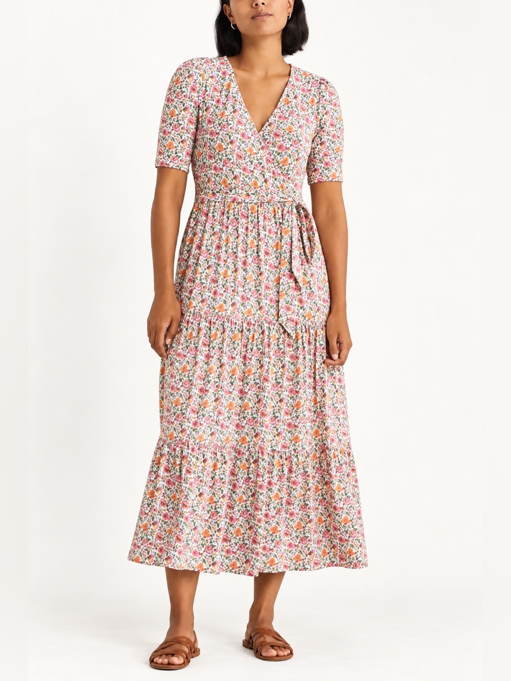 Boden Tiered Wrap Jersey Maxi Dress Women’s Size 6 Floral NWOT